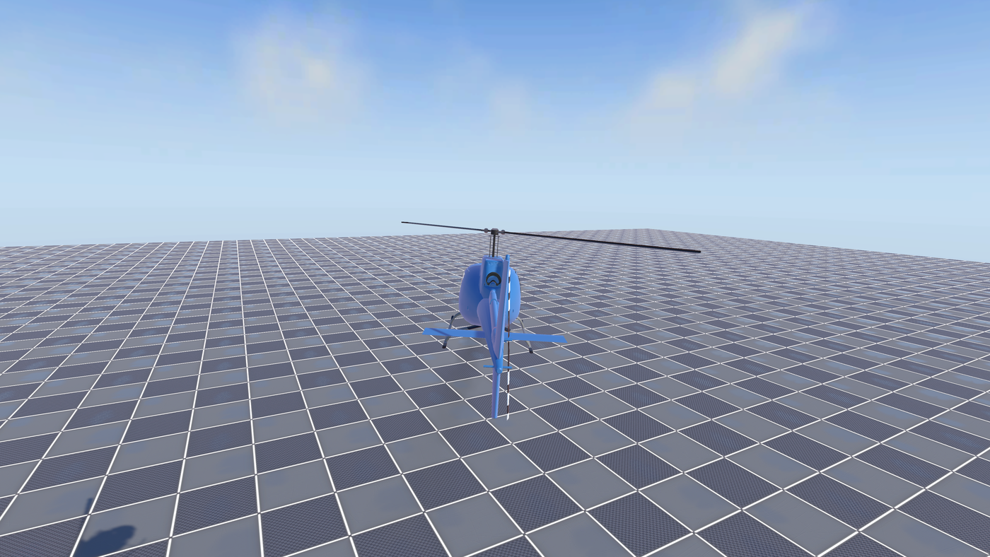 Chase camera — the exterior follow view from behind and above, banking with the airframe.
