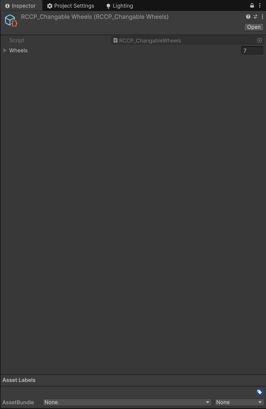 Configure Upgradable Wheels editor
